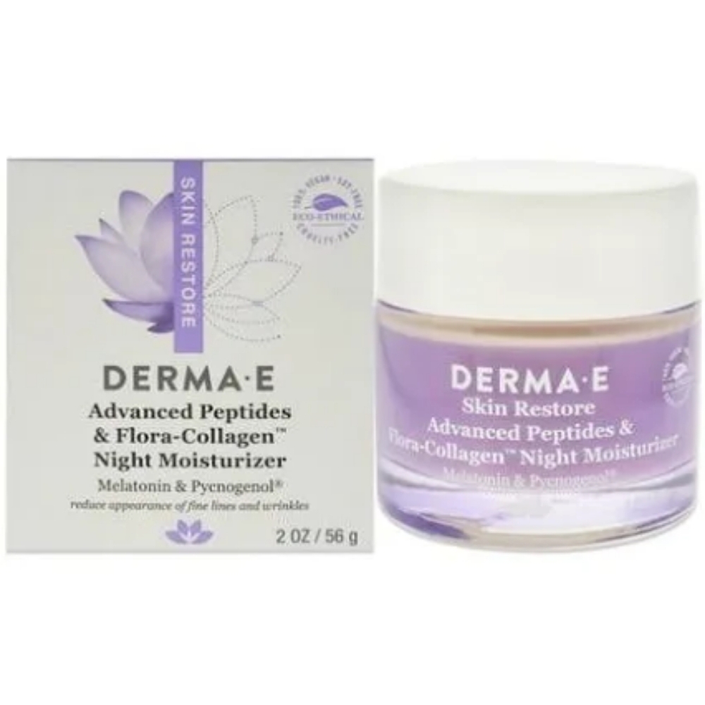 Derma E Advanced Peptides and Flora-Collage Night Moisturizer, 2 oz